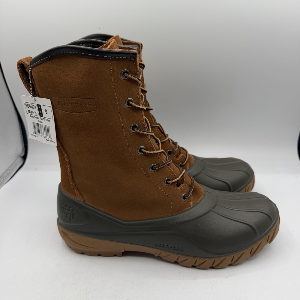 Lacrosse 10" Aero Timber Top Boots Mens 9 Clay Brown Lace Up 664501 READ‎ Defect